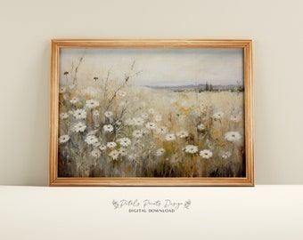 Vintage Wildflower Field Print Set: Farmhouse Spring Decor (Digital Download)