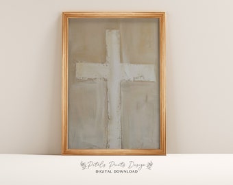 Abstract Cross Print: Minimalist Christian Wall Art (Digital Download)