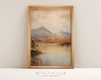 Rustic Autumn Landscape Print: Vintage Farmhouse Wall Art (Digital Download)
