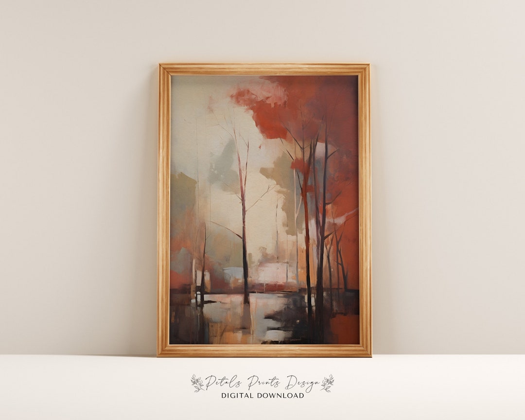 Modern Vintage Abstract Textured Printable Wall Art, Neutral Textured Art Prints, Digital