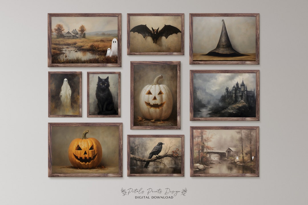 Vintage Halloween Art Prints: Spooky Gallery Wall Set (digital Download ...