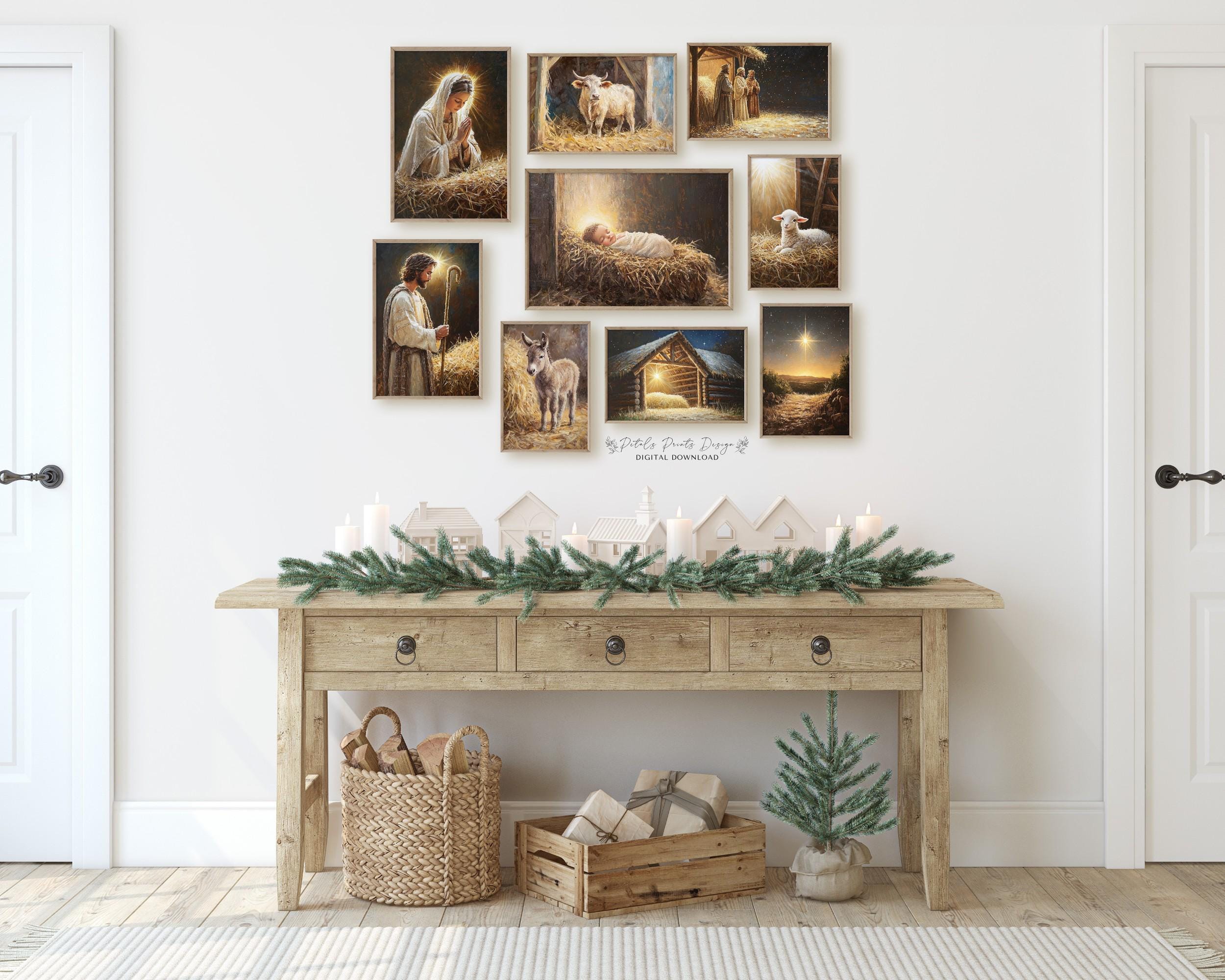 Vintage Nativity Scene Art Prints: Christmas Gallery Wall (digital ...