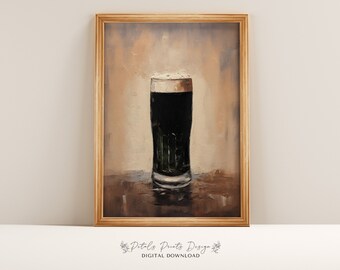 Impresión de cerveza del Día de San Patricio: Arte rústico irlandés con trébol (descarga digital)