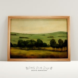 Neutral Country Printable Vintage Wall Art, Neutral Field Landscape Prints, Countryside Painting, Rustic Farmhouse Decor Art Print 2024