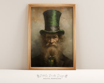 St Patrick's Day Art Print: Irish Leprechaun Portrait (Digital Download)