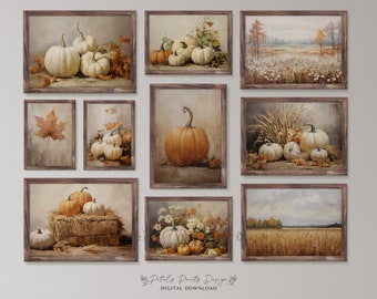 Stampe artistiche autunnali vintage: set di gallerie autunnali (download digitale)
