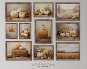 Autumn Fall BUNDLE Printable Fall Art Gallery Wall, Autumn Fall Decoration Gallery Collage Wall Art, Autumn/Fall Style Art Set of Ten