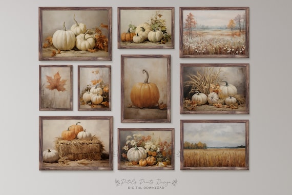 Vintage Fall Art Prints: Autumn Gallery Wall Set (Digital Download)