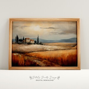 Neutral Country Printable Vintage Wall Art, Neutral Field Landscape Prints, Countryside Painting, Rustic Farmhouse Decor Art Print 2024