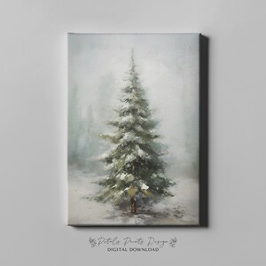 Christmas Wall Decor Printable Pinetree Decor Painting, Rustic ...