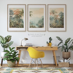 Vintage djungelpalmtryckset: Tropisk dekor (digital nedladdning)