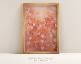 Red Pink Heart Watercolor Print: Valentine's Day Wall Art (Digital Download)