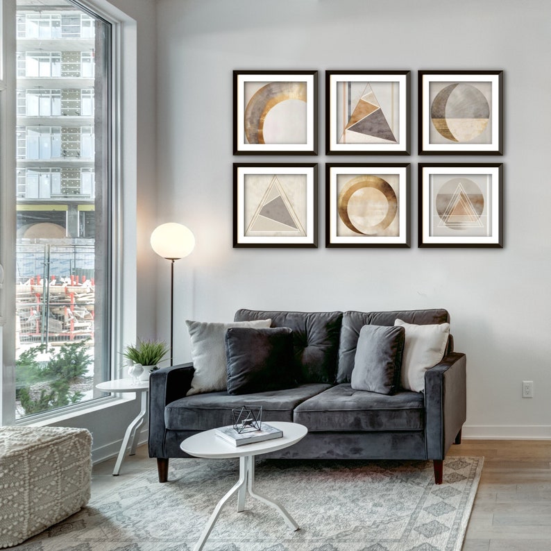 Minimal Gallery Wall Art Set Mid Century Modern Printable Etsy