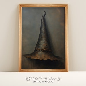 Witchy Decor Halloween Wall Art Printable Vintage Witch Halloween Rustic Halloween Decor Vintage Halloween Painting Vintage Halloween Print