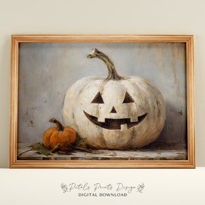 Pumpkin Decor Halloween Wall Art Printable Vintage Pumpkin Halloween Rustic Halloween Decor Vintage Halloween Painting Vintage Halloween Art