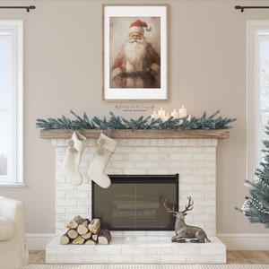Vintage Santa Still Life Painting: Rustic Christmas Art (Digital Download) image 7