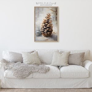Christmas Wall Decor Printable Pinecone Stilllife Painting - Etsy