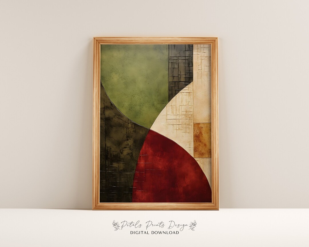 Modern Vintage Abstract Textured Printable Wall Art, Neutral Textured Art Prints, Digital