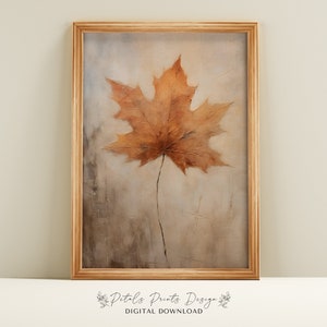 Decorazione da parete autunnale Stampabile Foglia Natura morta Pittura, Decorazione autunnale rustica, Stampa da parete autunnale vintage, Stampa del Ringraziamento Decorazione autunnale di Halloween