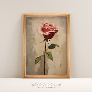 Día de San Valentín rosas rojas imprimir San Valentín arte imprimible San Valentín pared arte acuarela San Valentín impresiones románticas rosas rojas cartel signo