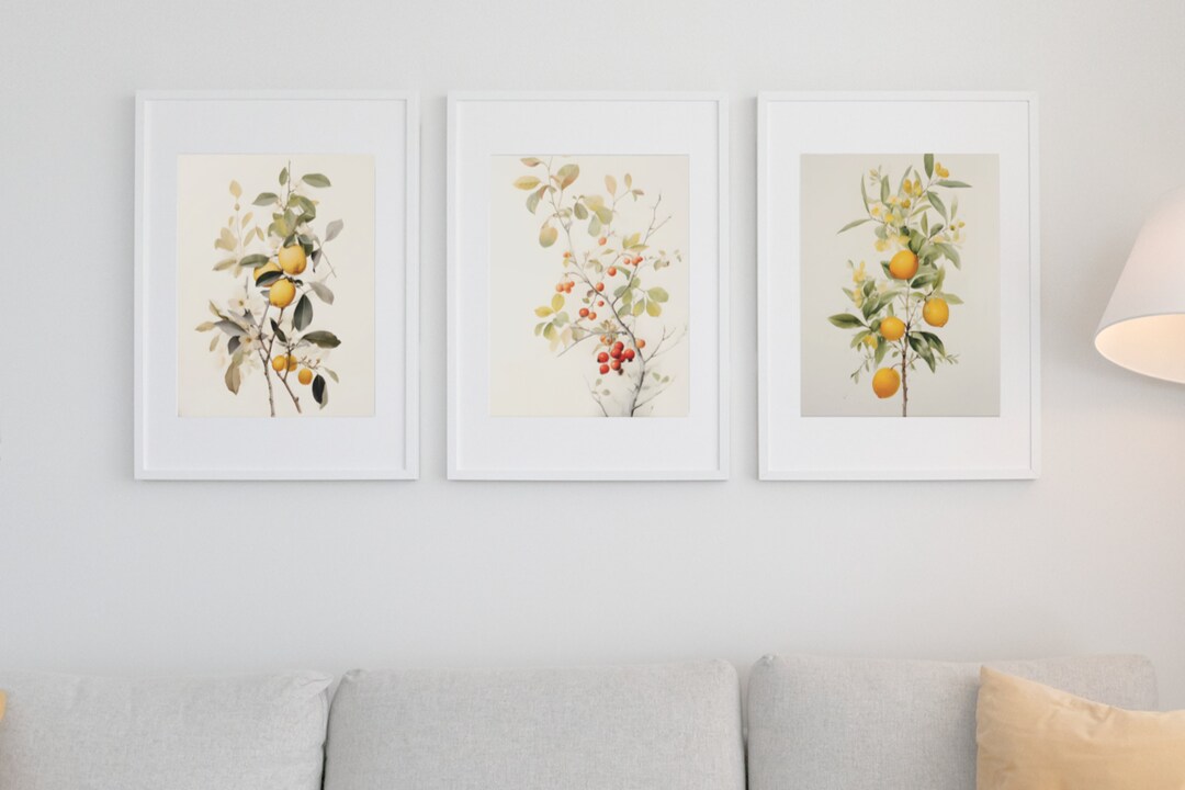 Botanical Print Set of 3, Plant Art Instant Download, Minimalist ...