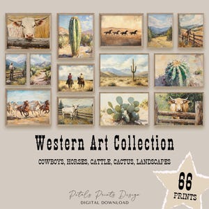 Vintage Southwestern Art Prints: Rustic Cowboy Ranch Decor (Digital Download)