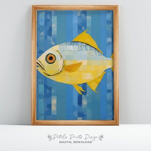 Vintage Beach Print, Abstract Coastal Painting, Trendy Wall Art, Retro Coastal Printable Wall Art, Blue Apartment Decor