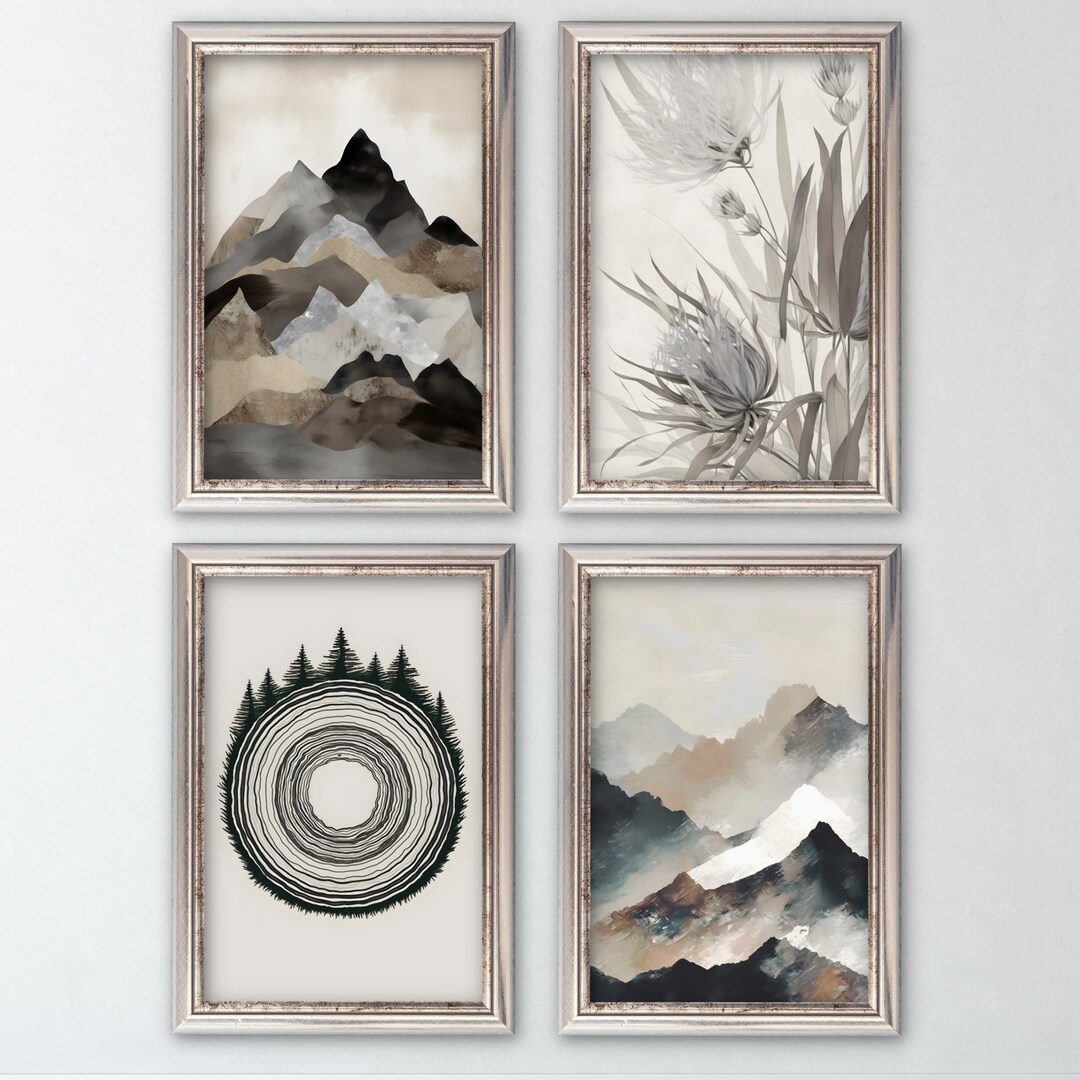 Nature Inspired Wall Art Bundle, Printable Nature Art, Instant Digital Download, Neutral Colors ...