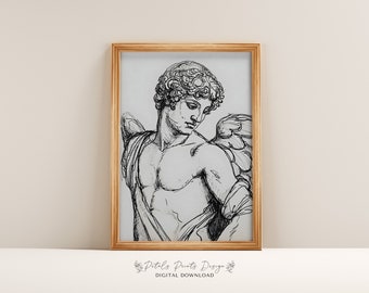 Vintage Cupid Art Print: Romantic Valentine's Day Poster (Digital Download)
