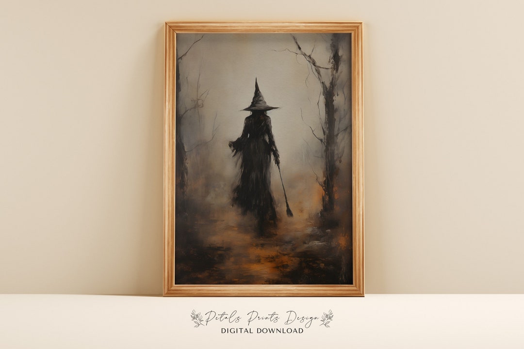 Witchy Decor Halloween Wall Art Printable Vintage Witch Halloween
