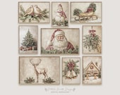 Vintage Christmas Art Prints: Farmhouse Holiday Gallery Wall (Digital Download)