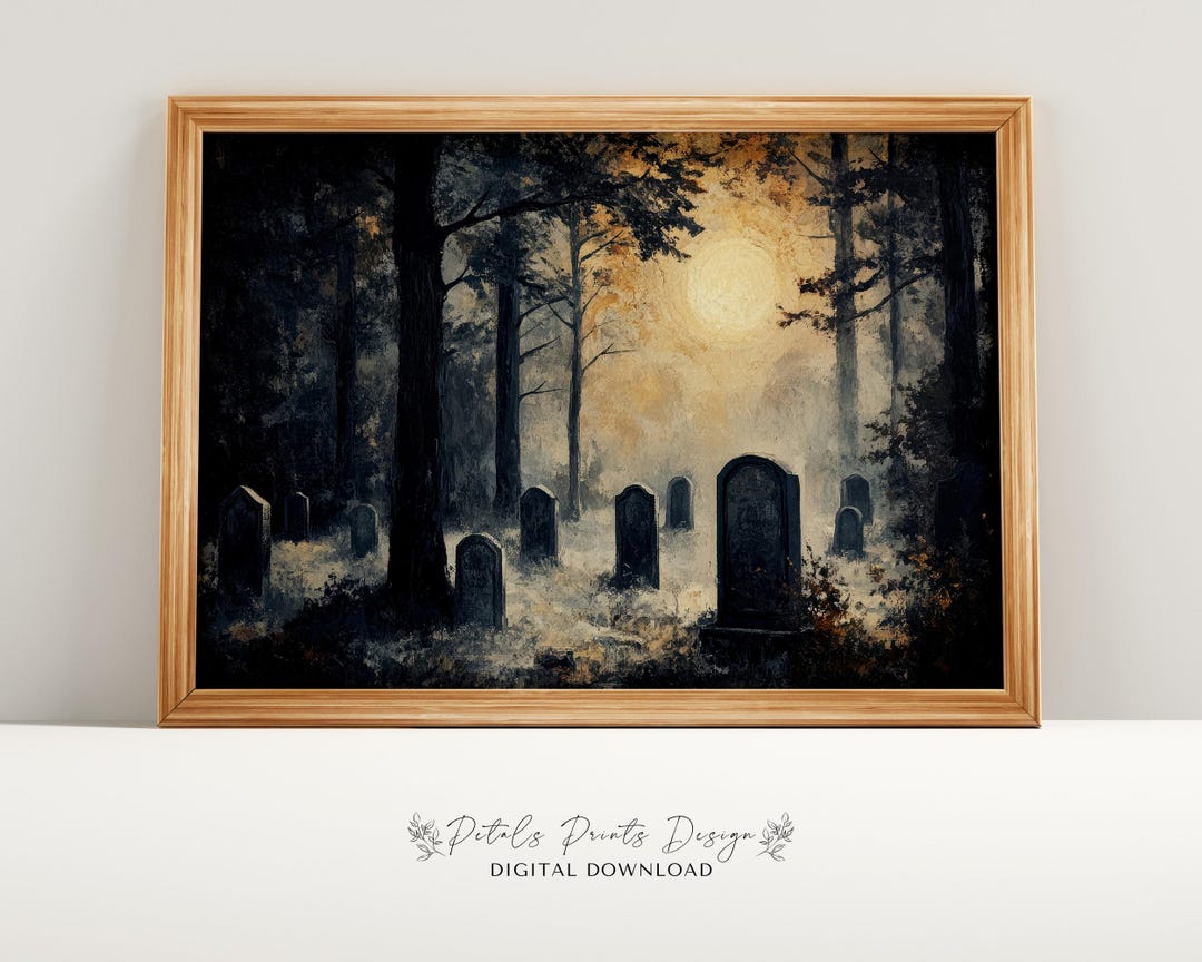 Halloween Grave Yard Printable Halloween Rustic Graveyard Decorations ...