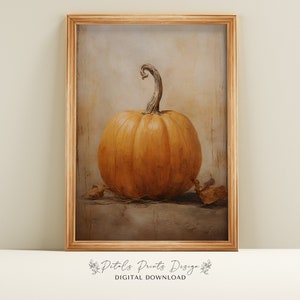 Herbst Dekor druckbare Kürbis Stillleben Malerei, rustikale Herbst Kunst, Vintage Herbst Wanddruck, Halloween Herbst Dekor Thanksgiving Print