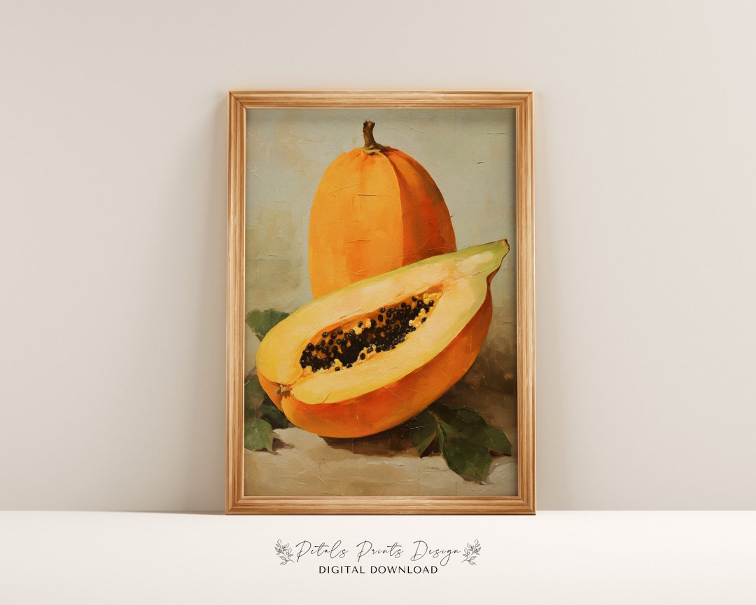 Printable Fruit Trees Decor, Palm Tree Art Print, Vintage Jungle Print