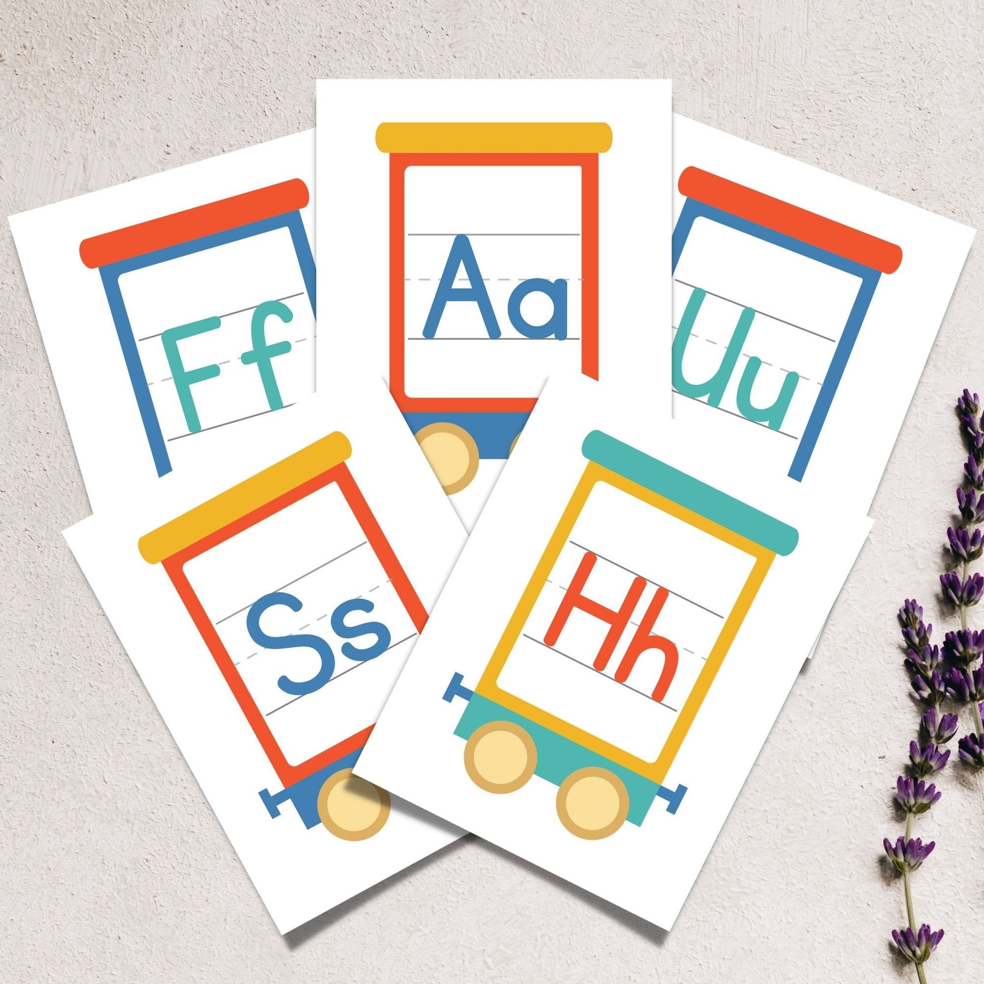 Printable Alphabet Train, AZ Alphabet Train Poster, 26 Printable
