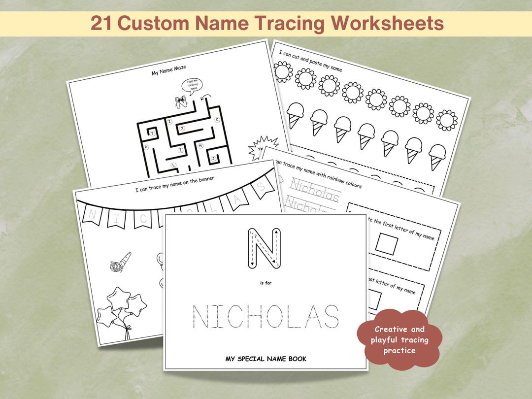 Custom Name Tracing Worksheets – Personalized Fun Learning Activities ...
