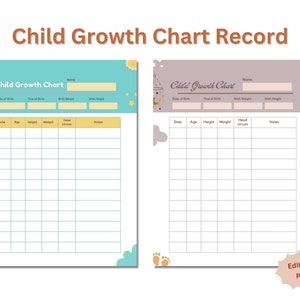 Printable Child Growth Chart: Track Your Baby’s Milestones with Ease! | Baby Height & Weight Log. Gift for new mom, Baby shower gift