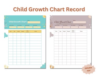 Printable Child Growth Chart: Track Your Baby’s Milestones with Ease! | Baby Height & Weight Log. Gift for new mom, Baby shower gift