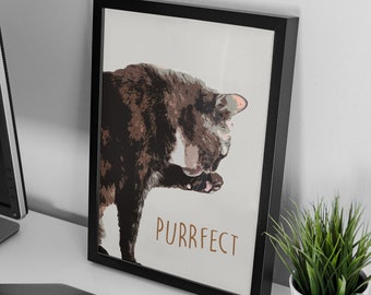 Funny Cat Poster, Charming Wall Art, Living Room Decorations, Nursery Wall Art, Cat Lover Gifts, Cat Wall Art, Wall Decor Poster,