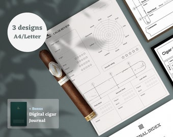 Cigar Tasting Review Journal Megapack, Digital Printable (PDF)