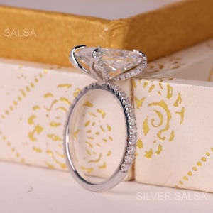 4 CT Radiant Cut Engagement Ring Tulip Shape Prongs Wedding Ring Unique Prong Setting Ring Flower Setting Ring Radiant Cut Ring For Women