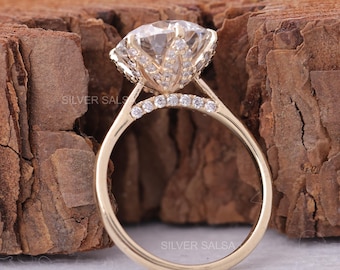 Solitaire Round Lab Grown Diamond Ring Wedding Ring 3.04 CT Okrągły Lab Created Diamond Ring F/VVS2 Certyfikowany przez IGI Prezent na Rocznicę Ślubu z Diamentem