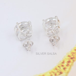 8 Carat Total Weight Round Moissanite Stud Earrings Round Diamond Stud Earrings Classic Four Prong Round Diamond Studs 14K Gold Earring