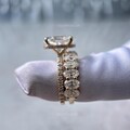 3.5ct Oval Cut Moissanite Engagement Ring With Oval Cut Moissnaite Half Eternity Wedding Band Bridal Ring Set Anniversary Gifts For Her