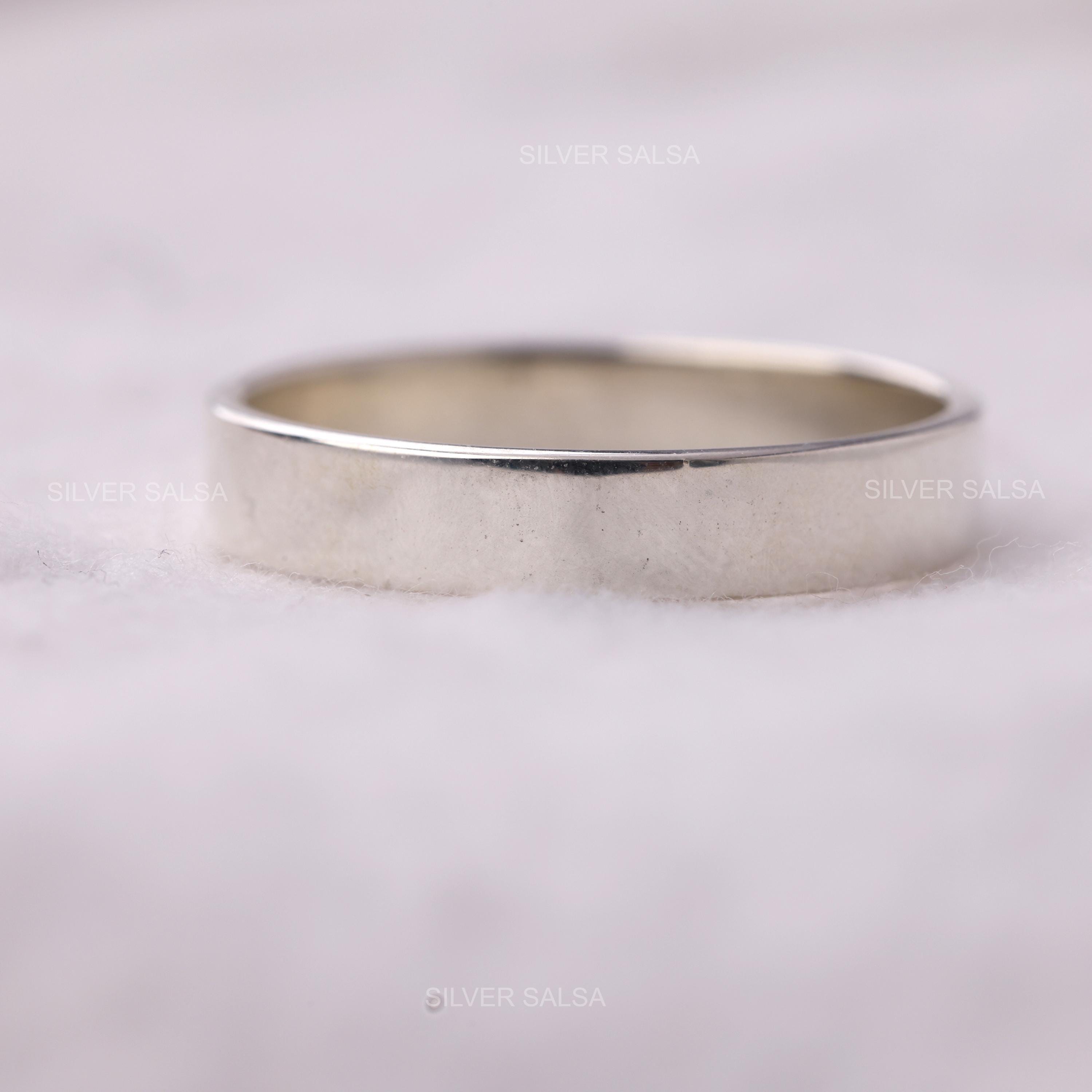 Anello Uomo In Platino 950 3mm &ndash; Fascia Nuziale Rotonda Taglia 9 &ndash; Prodotto USA