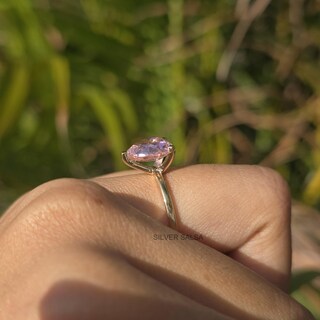 Anello Regolabile A Cuore Con Cristallo Rosa, Rame E Zircone, Gioiello Impilabile Per Donna, Idea Regalo Fidanzamento O Compleanno