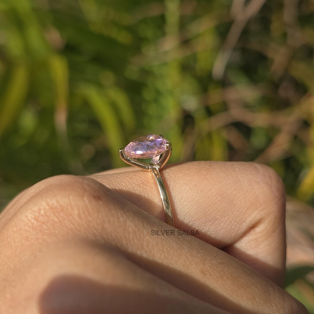Anello Regolabile A Cuore Con Cristallo Rosa, Rame E Zircone, Gioiello Impilabile Per Donna, Idea Regalo Fidanzamento O Compleanno