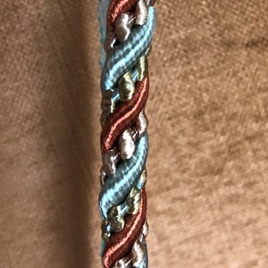Aqua and Coral 1/4&quot; Rope Cord 4 YARDS /   Trim / Piping / Drapery / Pillows / Home Decor / Upholstery / 4 Yard MINIMUM = QTY 1