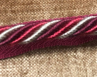 Burgundy and Gold 1/4" Rope Cord 4 YARDS /  Trim / Piping / Drapery / Pillows / Home Decor / Upholstery / 4 Yard MINIMUM = QTY 1