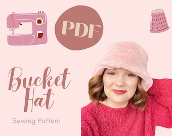 Bucket Hat Sewing Pattern: DIY Lined Hat (PDF Digital Download)